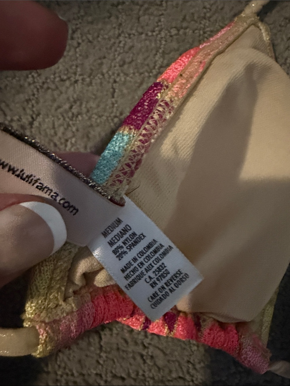 Colorful Zigzag Crochet Triangle Bikini Top - Picture 6 of 6